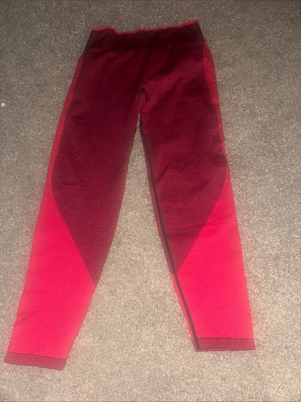 PINK Victoria's Secret Two-Tone Red/Pink Active Leggings